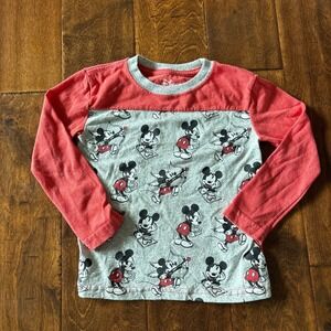 Disney Boys Girls 3T Mickey Mouse Valentines Day Top Shirt Long Sleeve Red Heart